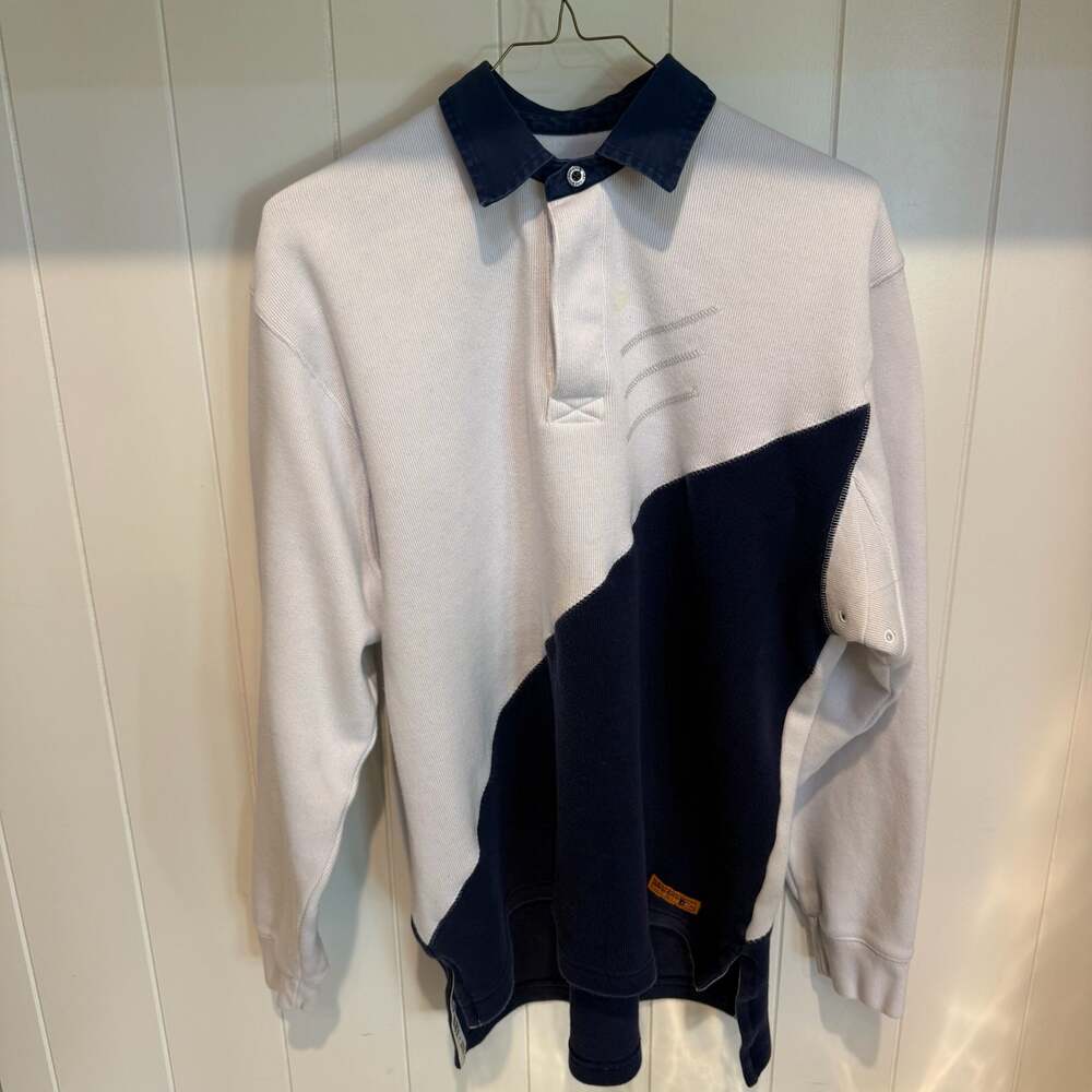 Vintage Sperry Top-Sider Colorblock Long-Sleeve Rugby Polo Shirt Medium